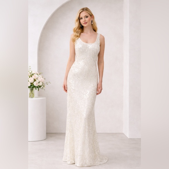 Simkhai Dresses & Skirts - SIMKHAI Bex White Sequined Maxi Tank Dress